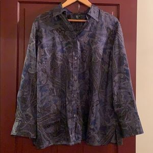 Ralph Lauren Dark blue black paisley blouse